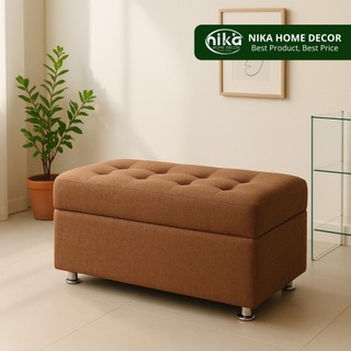 NIKA HOME DECOR Stool Puff Bench Minimalis Modern 2025 Elegan Sofa Panjang Furniture Kursi