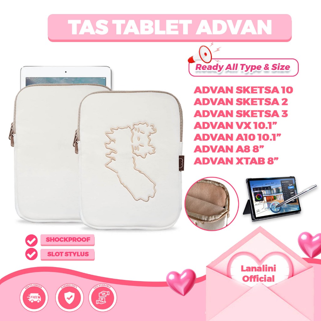 กระเป๋า Holster Sleeve Bag Zipper Tab Advan Tab Sketch 3 2 1 A10 A8 Xtab VX W80 W90 W100 Tab 8001 Ta