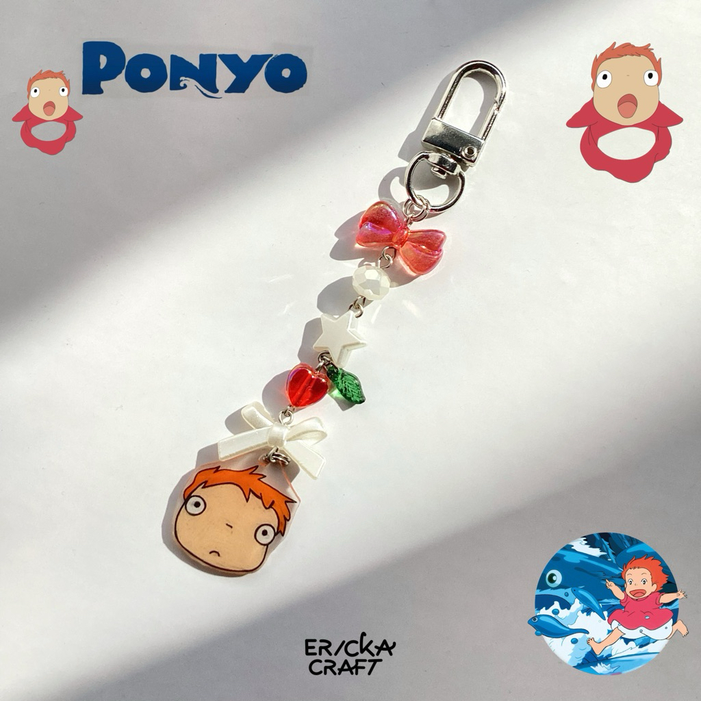 GANTUNGAN PONYO KEYCHAIN BEADS AESTHETIC GHIBLI HANGER โดย ERICKA CRAFT