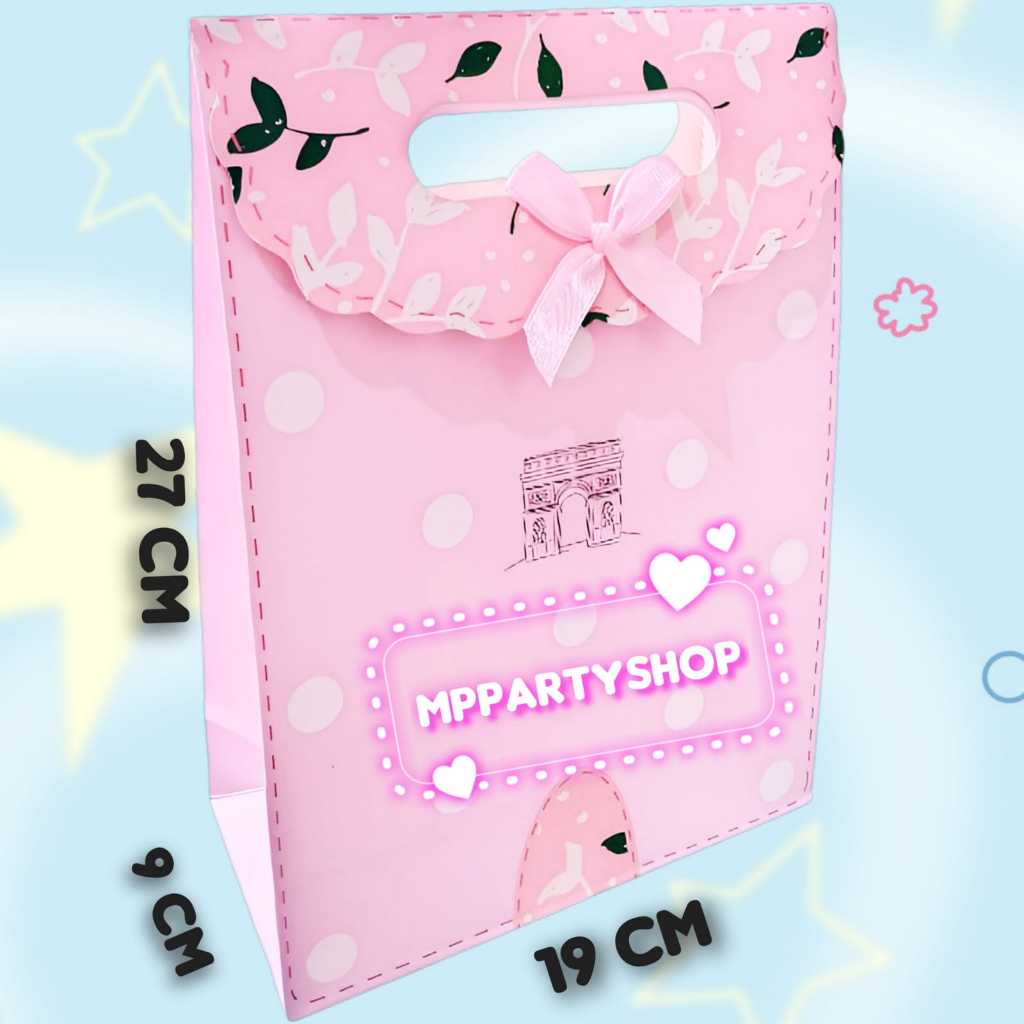 ถุงกระดาษ RIBBON ใบเล็ก ขนาด 19X9X27CM/SMALL RIBBON PAPER BAG