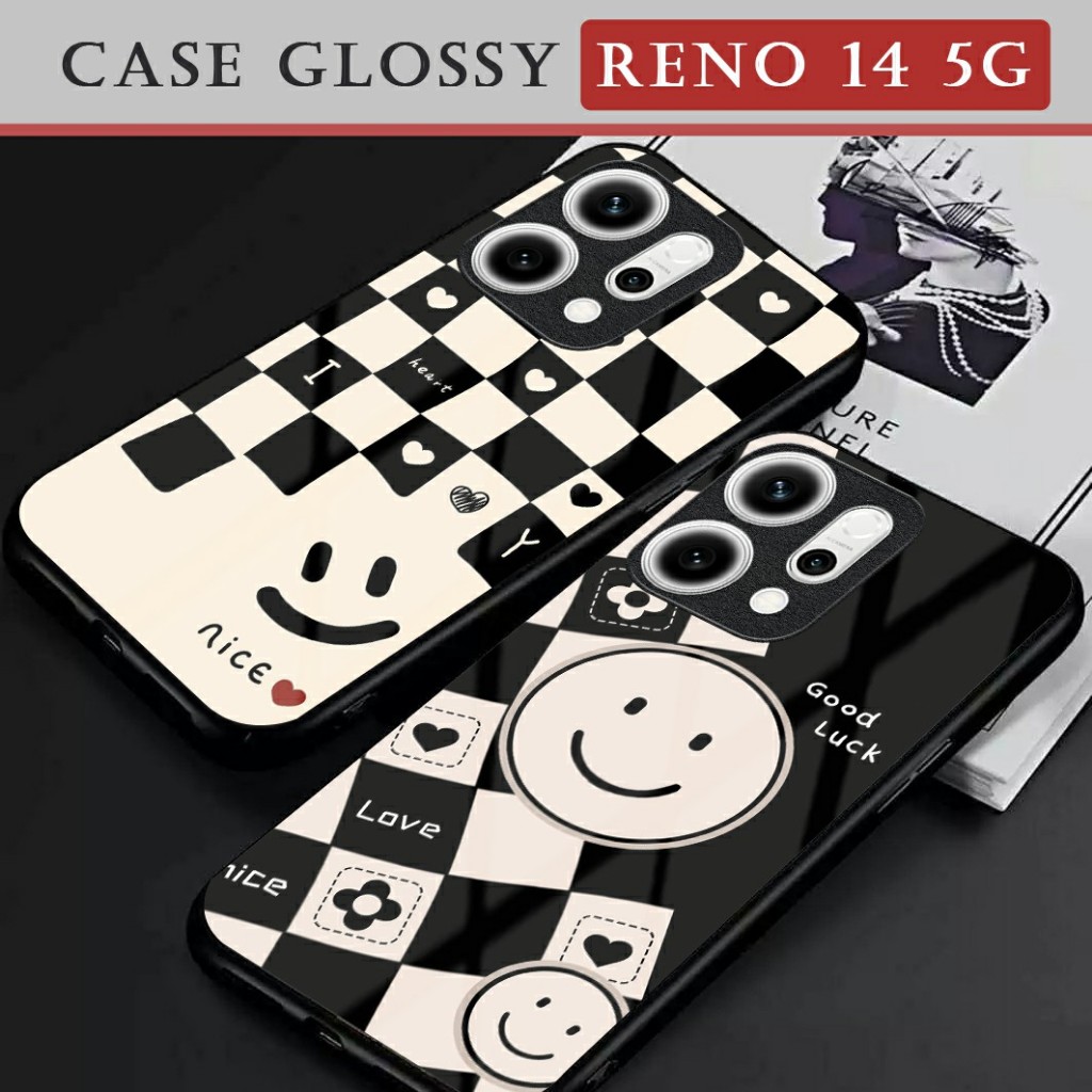 เคส HP สําหรับ Reno 14 5G [KK6] Reno 14F | ซอฟท์เคสกระจกเคลือบเงา | เคสกระจกอะคริลิค | กล้องโปรเทค |