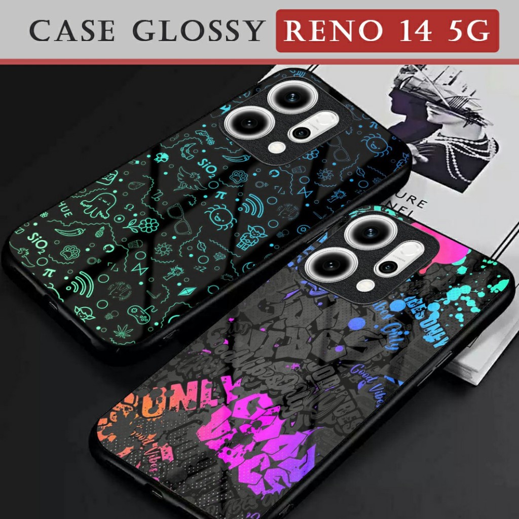 เคส HP สําหรับ Reno 14 5G [KK8] Reno 14F | ซอฟท์เคสกระจกเคลือบเงา | เคสกระจกอะคริลิค | กล้องโปรเทค |