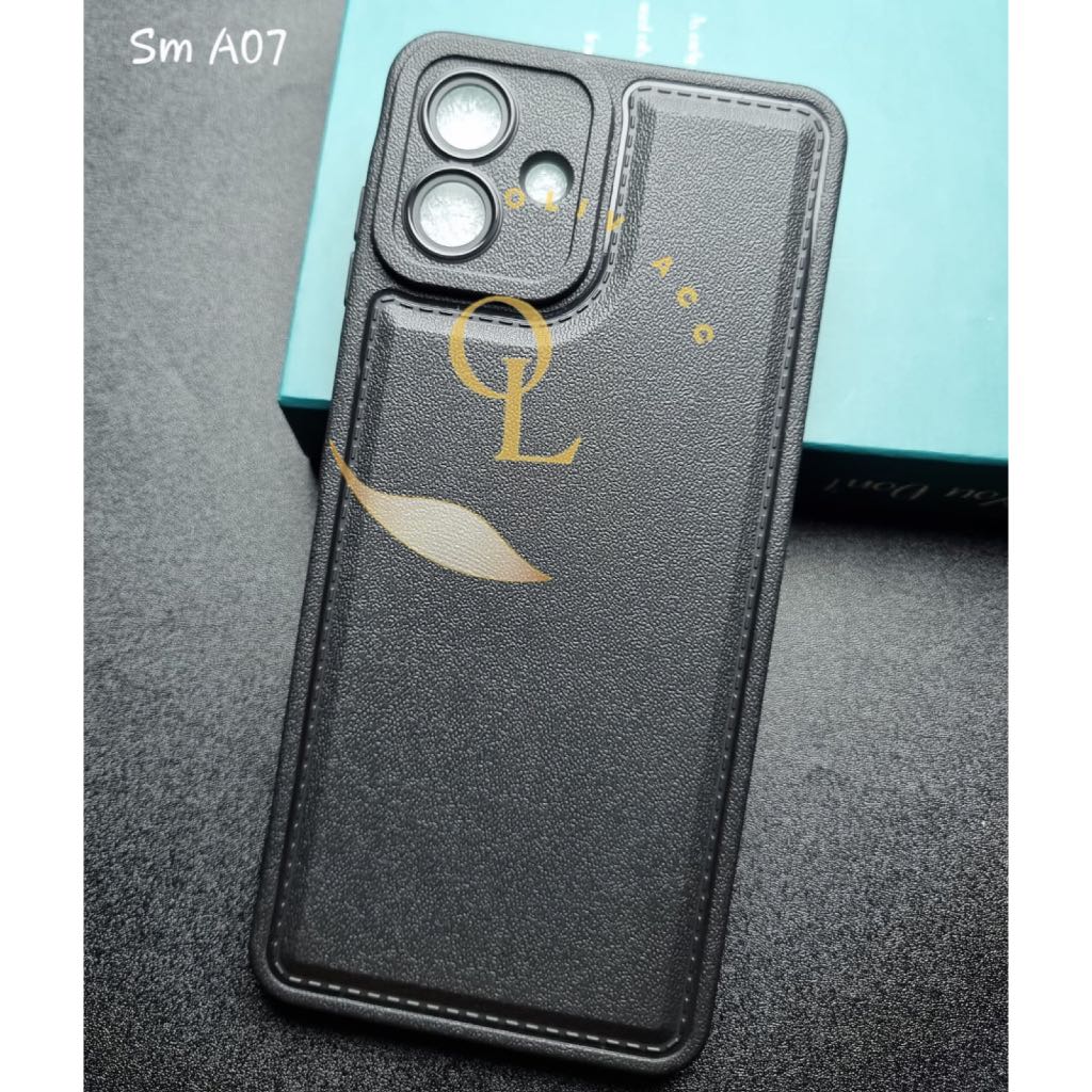 Samsung A07 4g A07 5g a17 เคสหนังสีดํา เคสนิ่มสีดํา