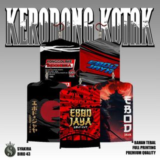 Kerodong Sangkar Kotak Full Printing Ebod Jaya Series No. 1 2 3 - Bahan Premium Tebal Adem