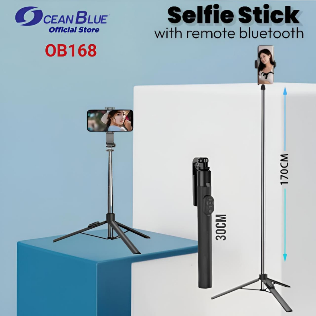 OCEANBLUE Tongsis ขาตั้งกล้อง Remote Selfie Stick Holder Hp OB168 1.7 เมตร Content Creator