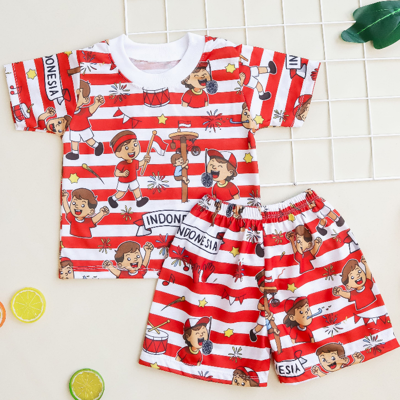 TOKOLOBO 1.1 ปีใหม่ AZKA AUGUST INDONESIA CHILDRENS ชุดพิมพ์ลาย