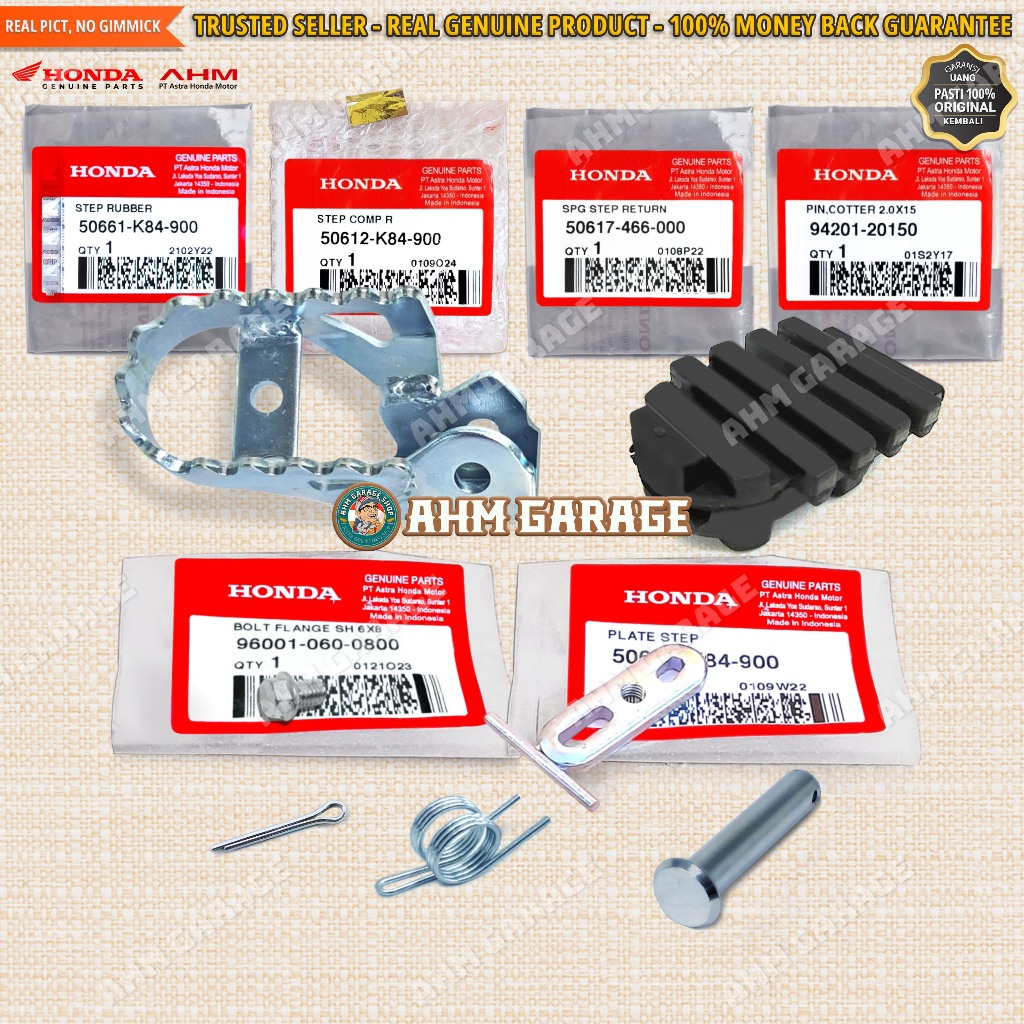 เหล็กเท้าขวา CRF150L K84 เหล็กพักเท้าหน้า CRF 150L K84F แผ่นยางเท้า Step CRF 150 L Original Honda AM