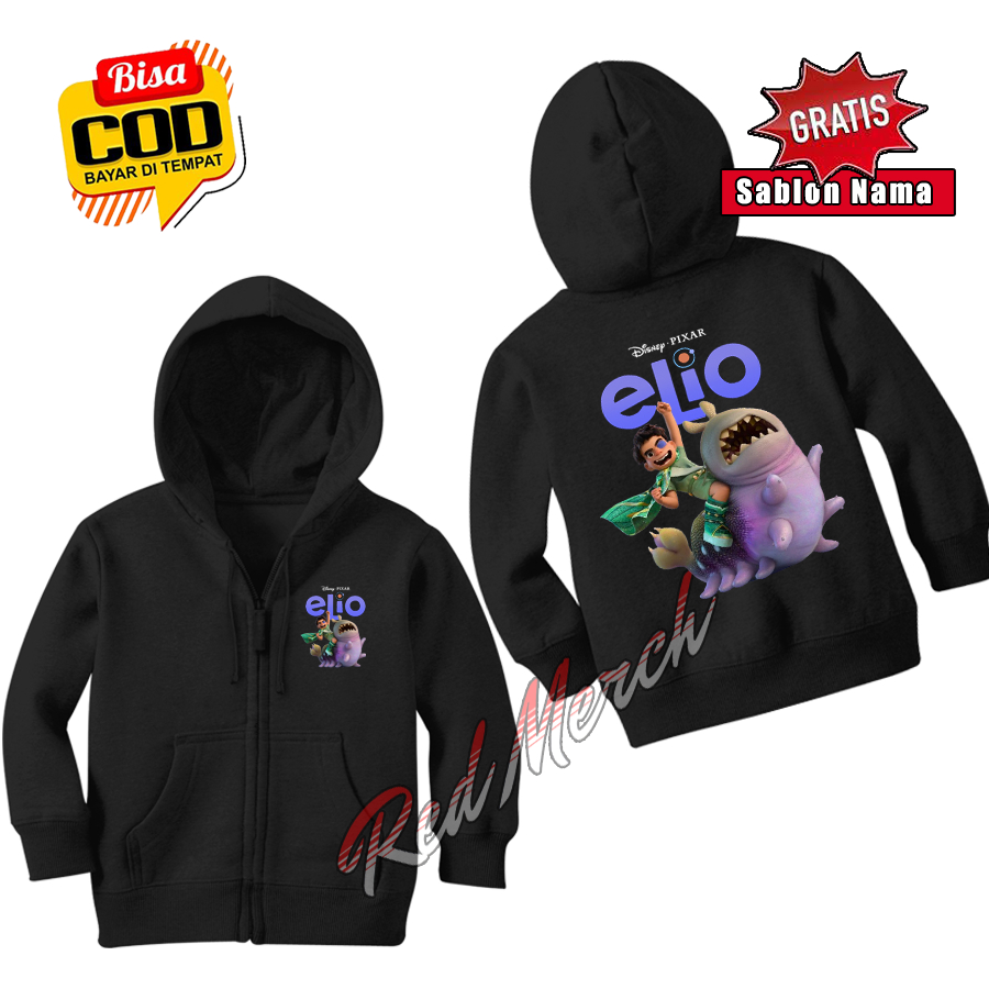 เสื้อแจ็คเก็ตมีฮู้ดมีซิปสําหรับเด็ก Disney และ Pixars Elio glordon