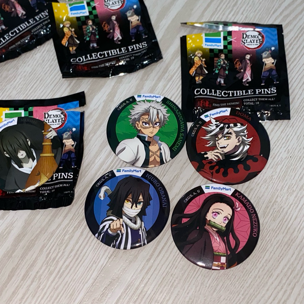 [MIGU] Demon Slayer x Family Mart | Kimetsu no Yaiba Collectible Pin Tanjiro Nezuko Inosuke Zenitsu 