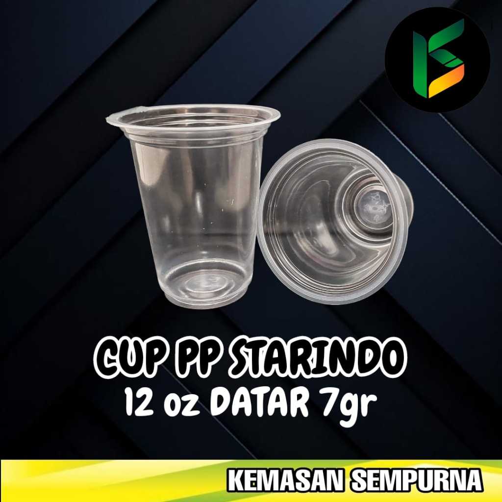 Starindo PP Plastic Cup 12 oz แบน 7 gr ทนความร้อนสามารถปิดผนึกได้