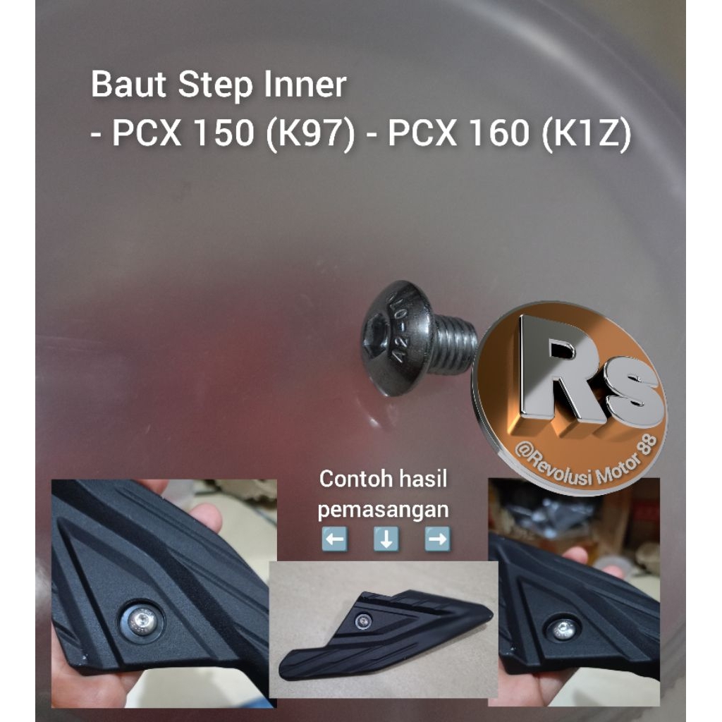 PCX 150 K97, PCX 160 K1Z Inner Step Bolt (สีโครเมียมสีเงิน)