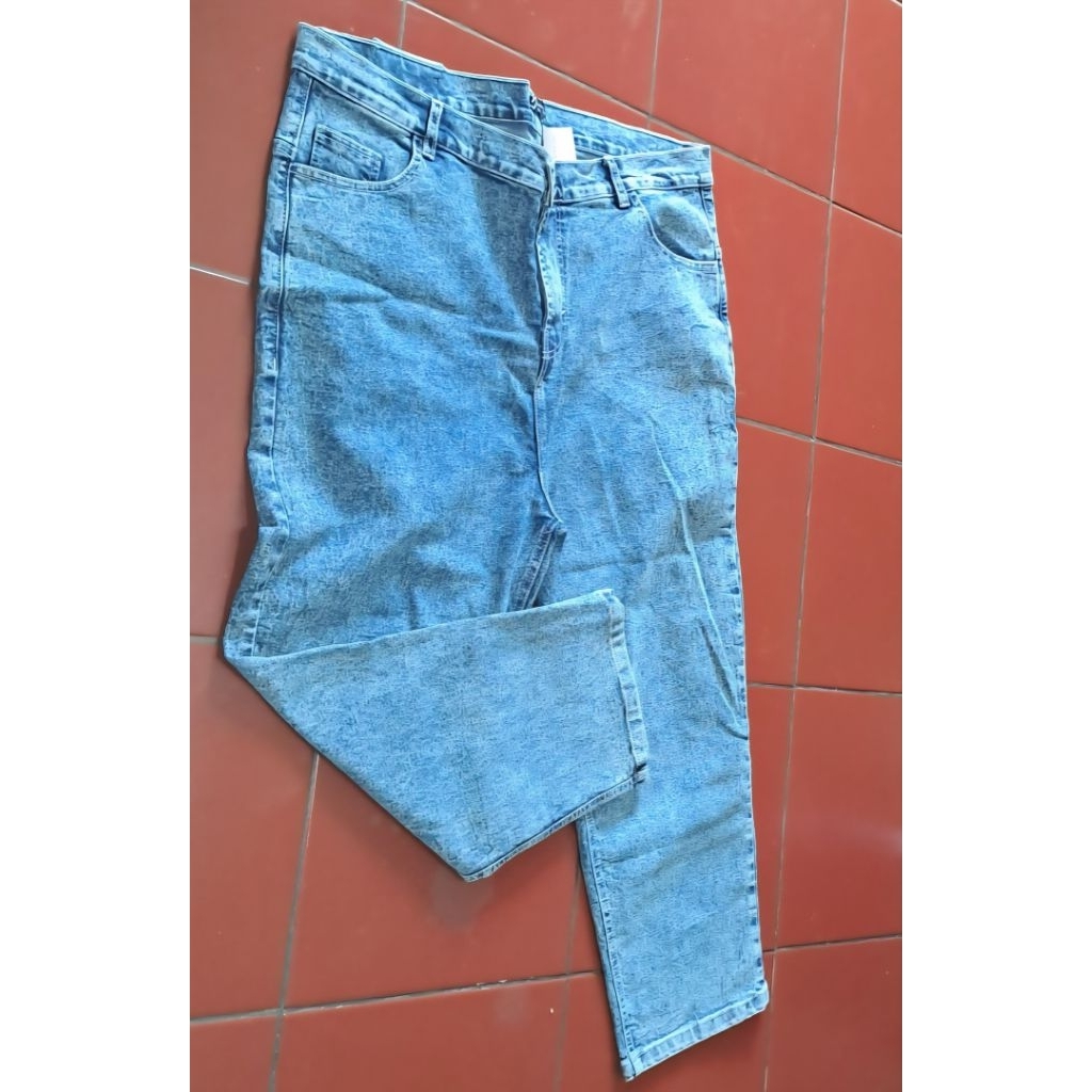 Highwaist Avane Boyfriend Jeans Classic Blue 5XL มือสอง preloved