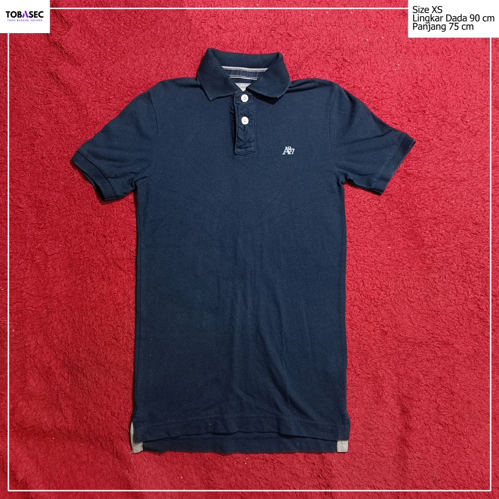 KATUN เสื้อยืดคอปก Half Button Aeropostale ยี่ห้อ STM cotton วัสดุ สีกรมท่า Size XS