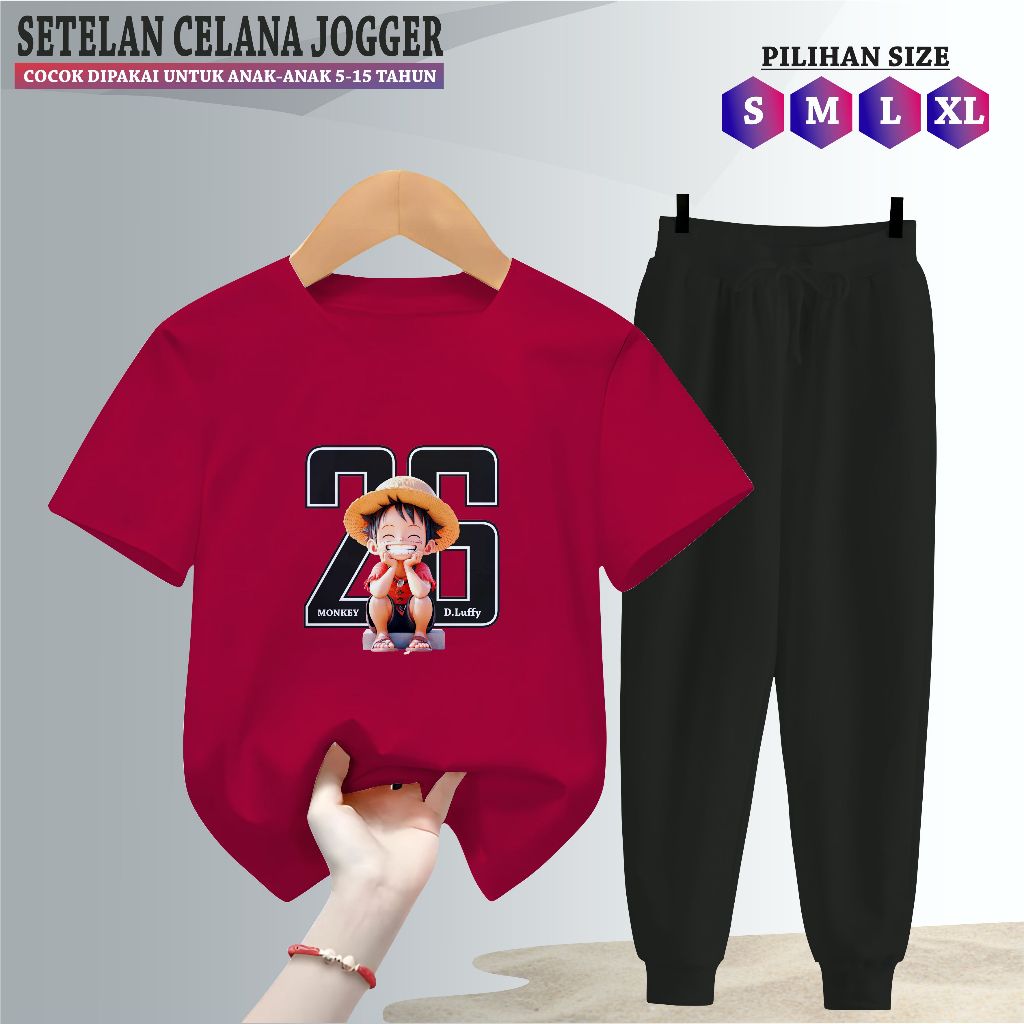กางเกงจ็อกเกอร์เด็ก Set 5-15 Years with D Luffy Smile 26 Motif