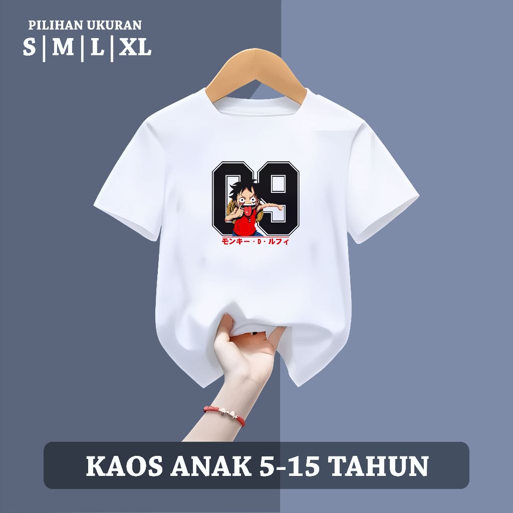 เสื้อยืดเด็ก 5-15 Years Old with D Luffy Motif 09