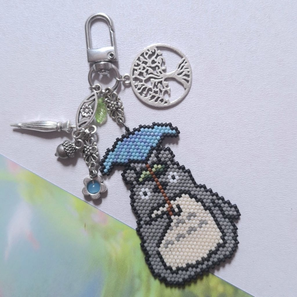 GANTUNGAN [Pigpi] Totoro Peyote Beaded Bagcharm | ไม้แขวนเสื้อแฮนด์เมด