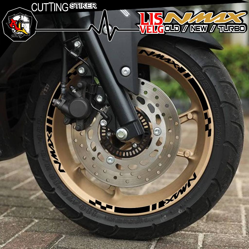 NMAX, OLD, ใหม่, TURBO/02 MOTORCYCLE RIM STICKERS/CUTTING STICKERS/STRIP STICKERS
