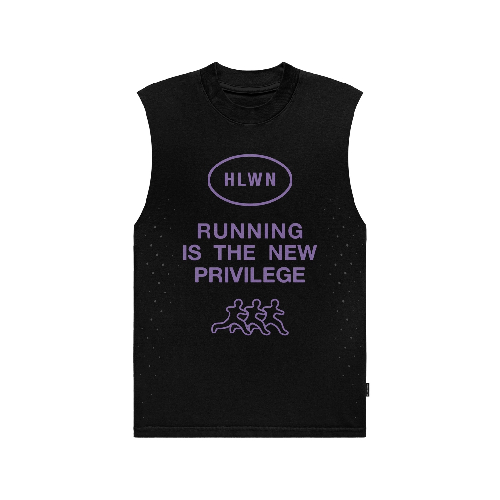 HLWN Running Unisex Muscle Tee สีดํา - Iris
