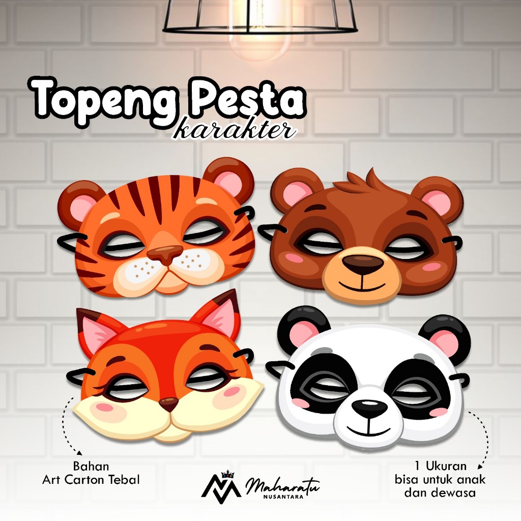ANIMAL CHARACTER CHILDRENS PARTY MASK - BIRTHDAY MASK