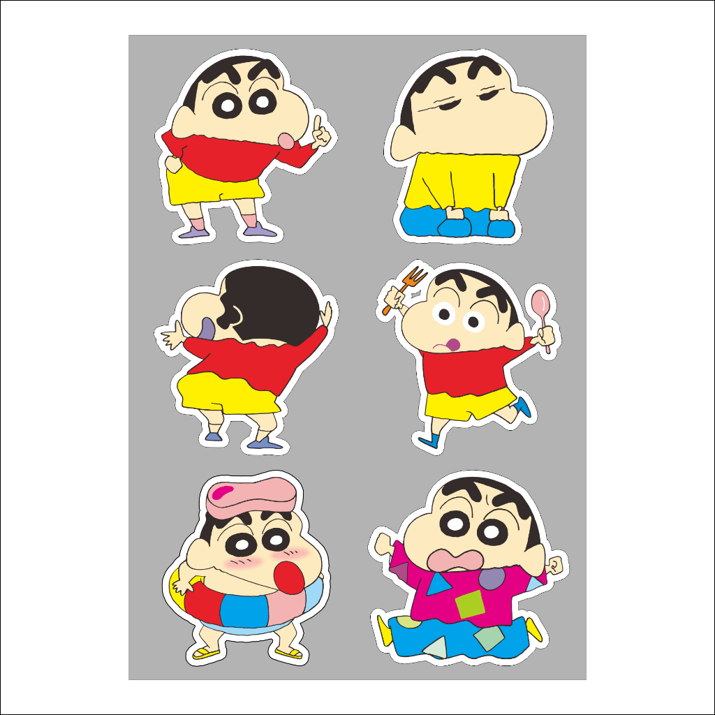 สติ๊กเกอร์แพ็ค kiss cut A6 Crayon Shinchan