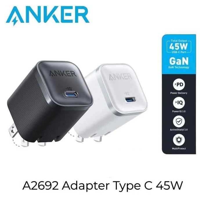 ANKER A2692 - Anker Nano 45W GaN Charger Single Port USB-C ปลั๊กพับได้