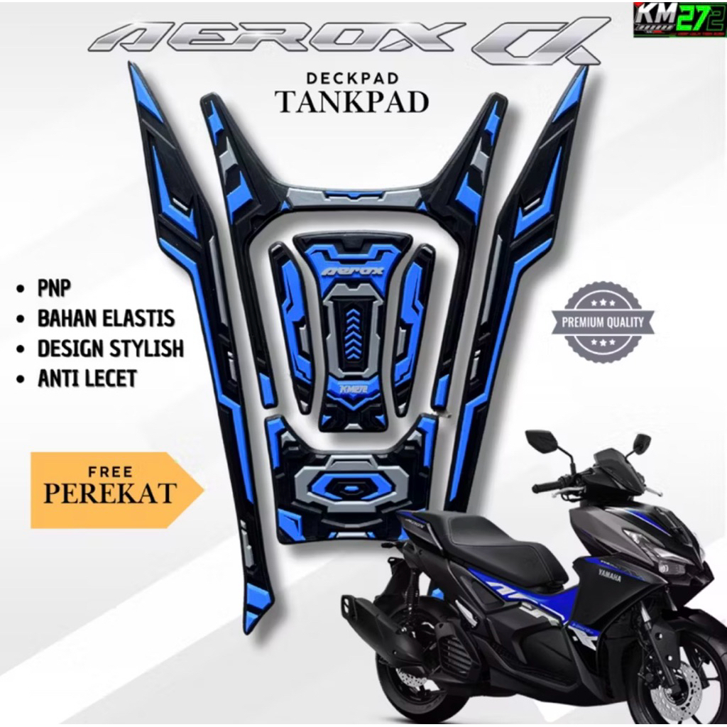 KM272 Tankpad Motor Aerox New Alpha 2025 วัสดุยางพรีเมี่ยม 100% | ตัวกันถัง Aerox