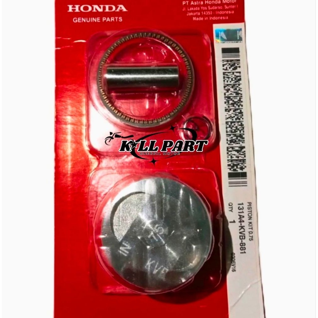 PISTON KIT STD HONDA VARIO 110 OLD, TECHNO O/S 25.50.75,100 PART CODE (KVB) คุณภาพดั้งเดิม