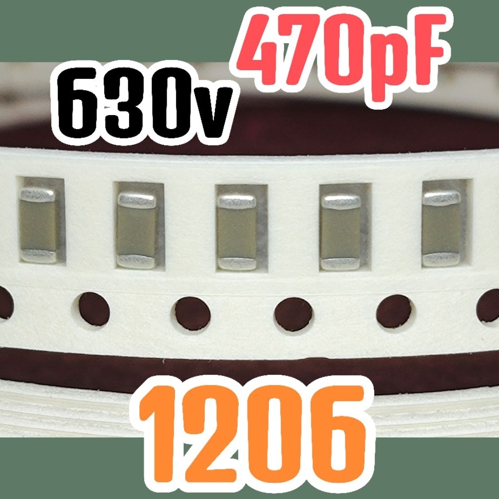 10pcs ตัวเก็บประจุเซรามิค SMD 1206 3216 470pF 630V 470pF 470 pF 0.47nf 0.45 nF 0.47 nF 630v