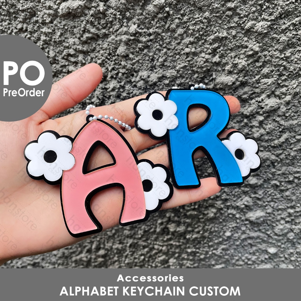 GANTUNGAN PO CUSTOM ALPHABET KEYCHAIN / ALPHABET KEYCHAIN / พวงกุญแจอักษรย่อ / Gfit / ของที่ระลึก / 