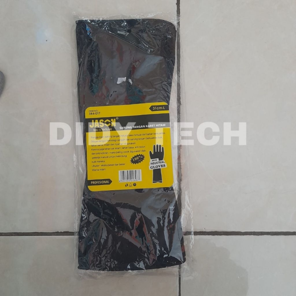 JASON ถุงมือยางสีดํา ไซส์ L