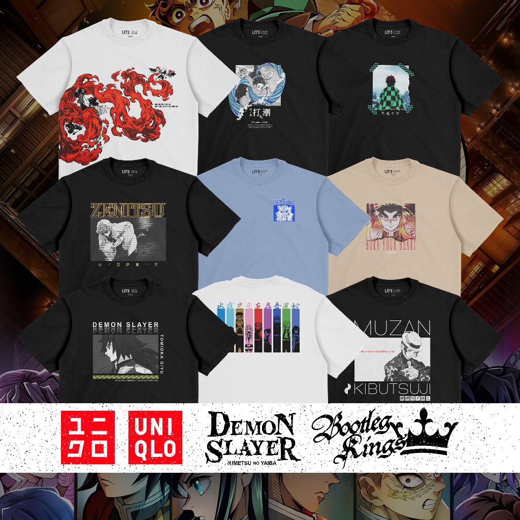 [HOT] UNIQLO X DEMON SLAYER : INFINITY CASTLE 2025 เสื้อยืดกราฟิก | 24s ORIGINAL COMBED COTTON MATER