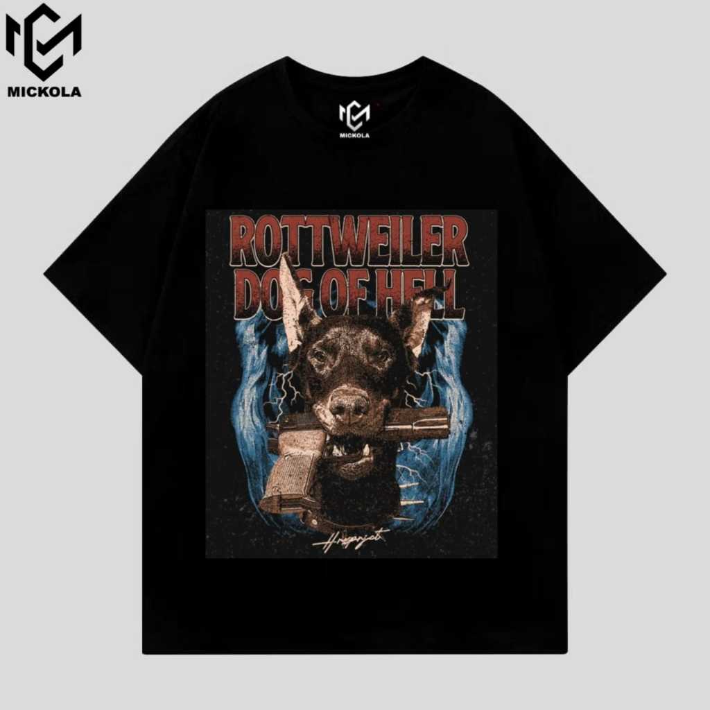 เสื้อยืด MICKOLA ROTWEILER UNISEX ผู้ใหญ่ DISTRO เสื้อยืด MADE IN 24S COMED COTTON