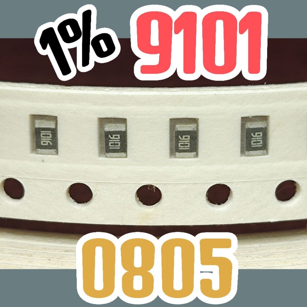 10pcs ชิปตัวต้านทาน smd 9101 912 1% ขนาด 2012 0805 9.1Kohm 9.1K โอห์ม 9.1m 9.1Kohm Kohm