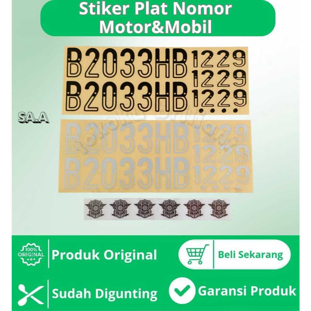 ใหม่ FONT MOTORCYCLE/CAR PLATE STICKER
