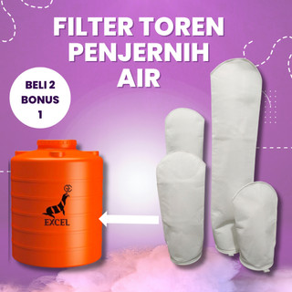 PROMO BELI 2 GRATIS 1 Filter Bag Saringan Penjernih Air Toren Micron Size Jumbo (Dapat 3 pcs)