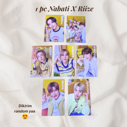 Original Nabati X Riize PC - 3 ชิ้น (จัดส่งแบบสุ่ม) + Nabati X Aespa KARINA PC - 2 ชิ้น