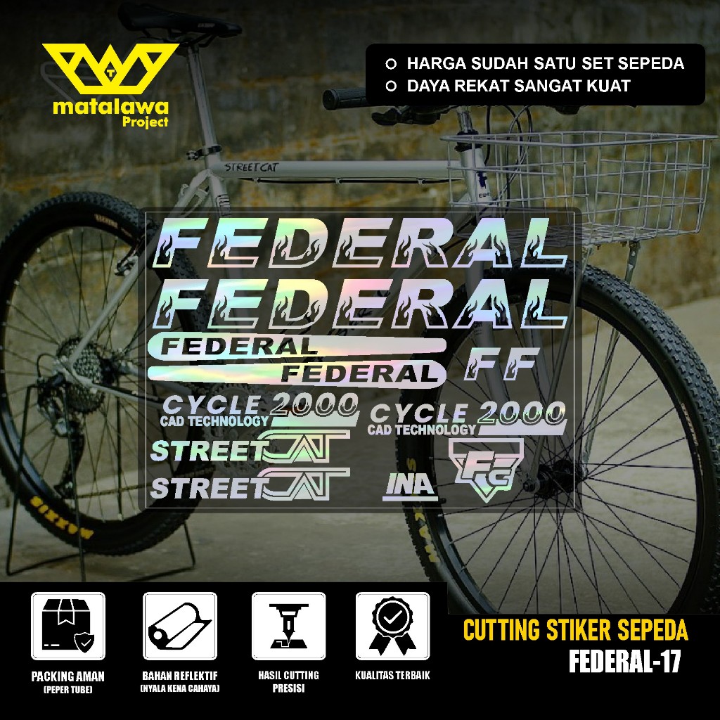 ตัดสติกเกอร์จักรยาน FEDERAL สติกเกอร์สีหี Pussycat Street Cat MG 33 MTB BIKE 550 SX SET 17