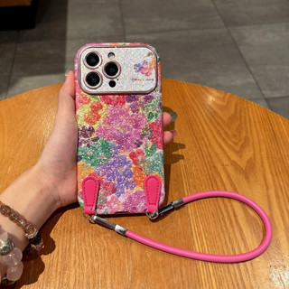 GLEAMSWEAR.ID | SIMPLE ELEGANT PINK FLOWER AND BIRD PAINTING CASE IPHONE 13 14 15 16 17 PRO PROMAX