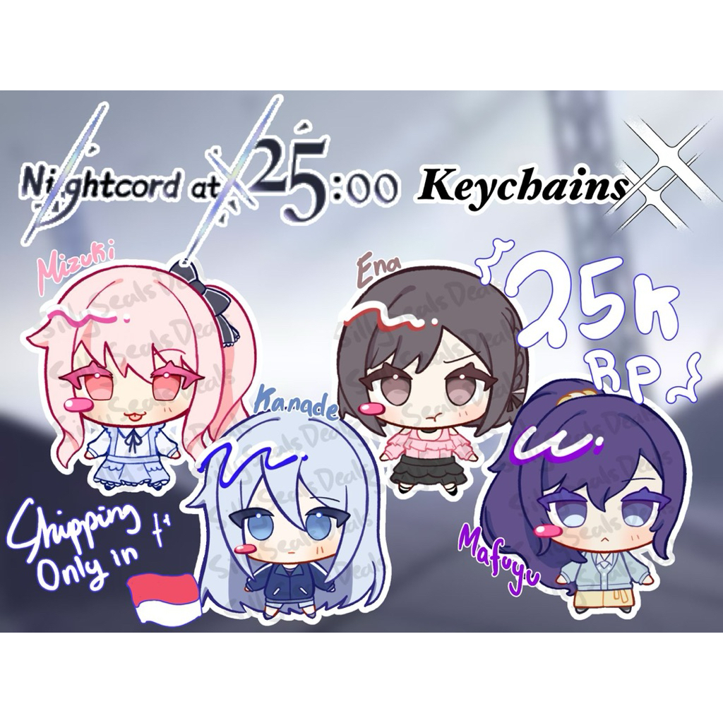 Pjsk nightcord พวงกุญแจอะคริลิค โครงการ sekai