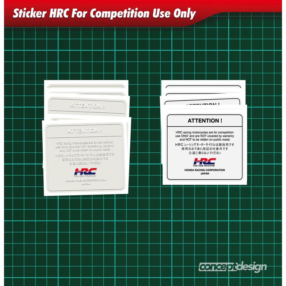 สติ๊กเกอร์ HRC สําหรับการใช้งานในการแข่งขันเท่านั้น - โปร่งใส