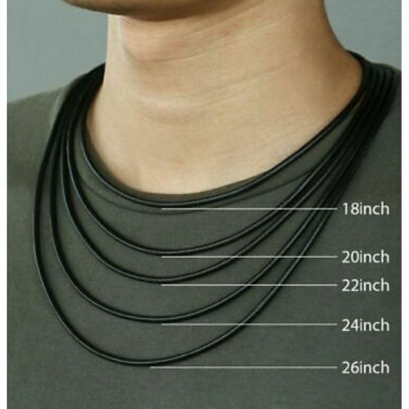 TITANIU สร้อยคอสําหรับผู้ชายและผู้หญิง ROUND และ FLAT EEL NECKLACE สร้อยคอไทเทเนียมสีดํา