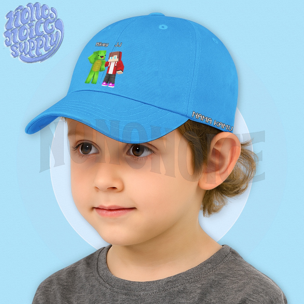 Mikey Jj Minecraft หมวกเด็ก / Minecraft Mikey JJ หมวกเบสบอลเด็กชื่อฟรี