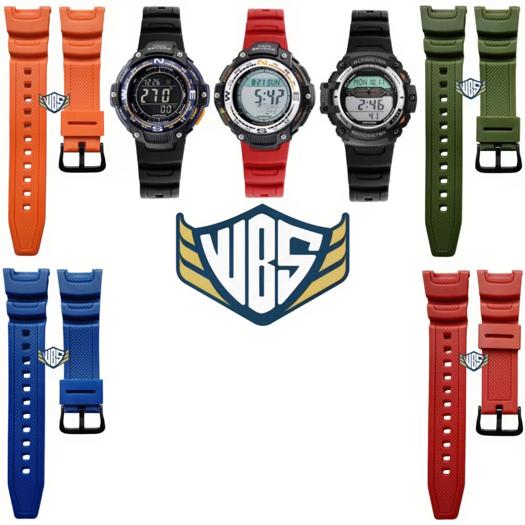 SGW100 สายรัดทดแทน สายนาฬิกายาง SGW-100 SGW-200 8052