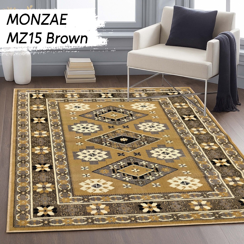 MONZAE CARPET 100X150 MZ15 สีน้ําตาล