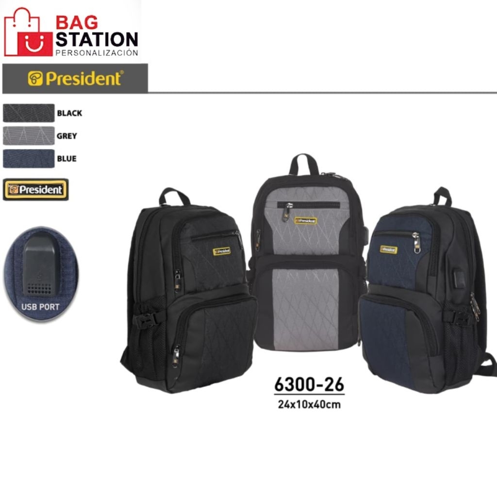 ใหม่ BACKPACK PRESIDENT 15L USB ORIGINAL SMALL BACKPACK SIMPLE และยกระดับต้นฉบับ