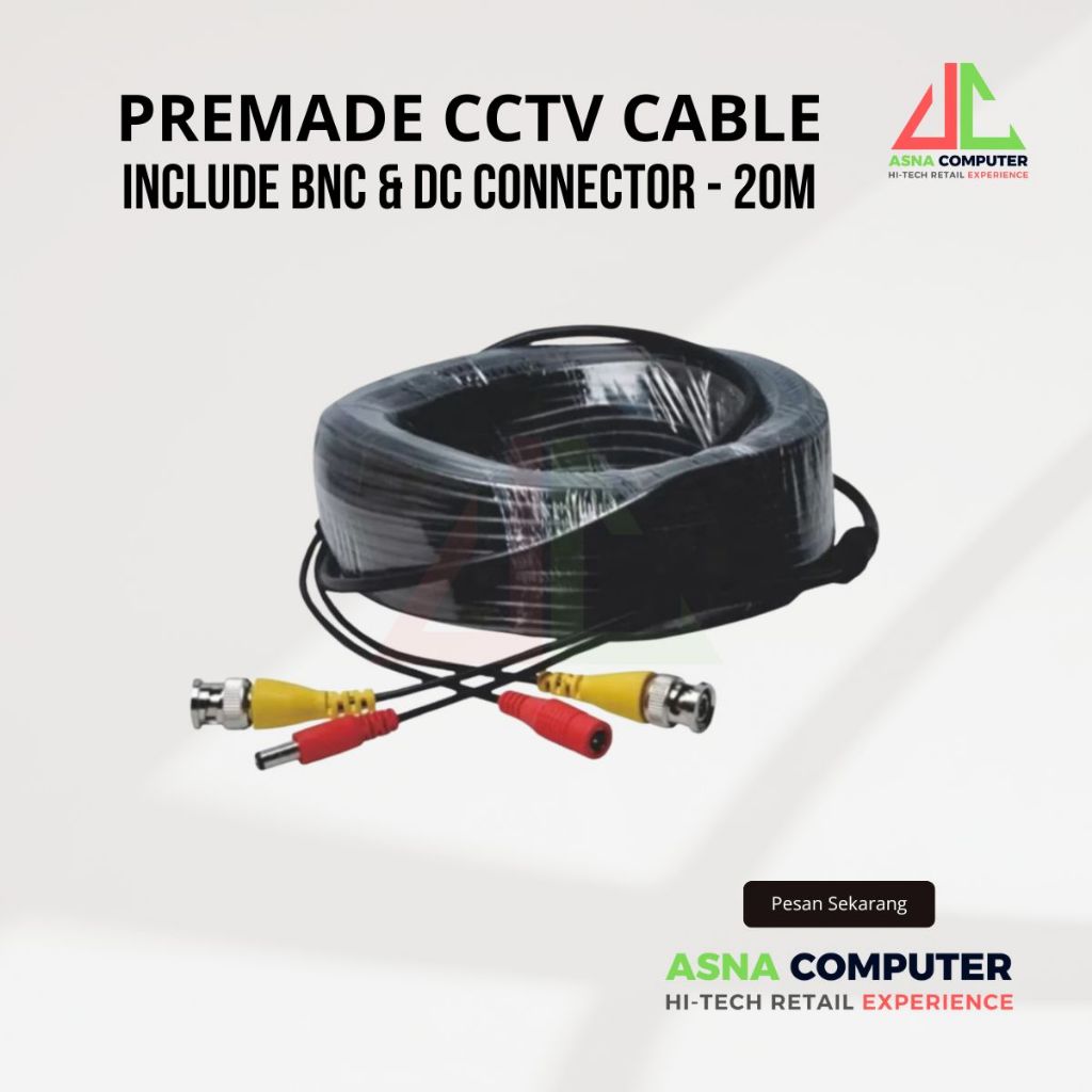 สายกล้องวงจรปิด Plus ขั้วต่อ BNC และ DC Jack Power Factory RG59 RG6