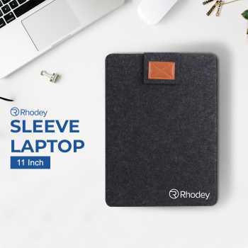 Rhodey 11 Inch Felt Laptop Sleeve Case - DA98 - สีเทาเข้ม
