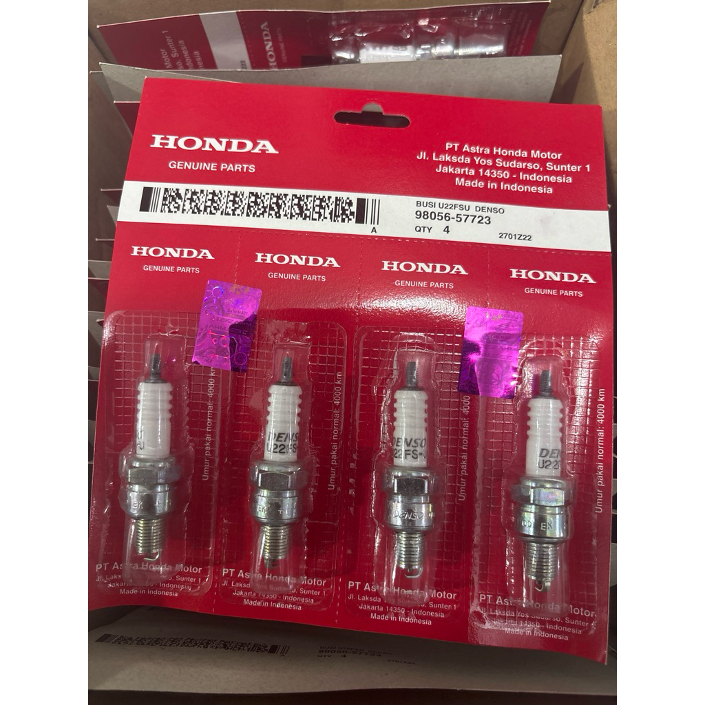 หัวเทียน Denso U22FSU (แพ็ค 4 ชิ้น) Honda Grand/Supra Fit/Mio/Smash/Vega