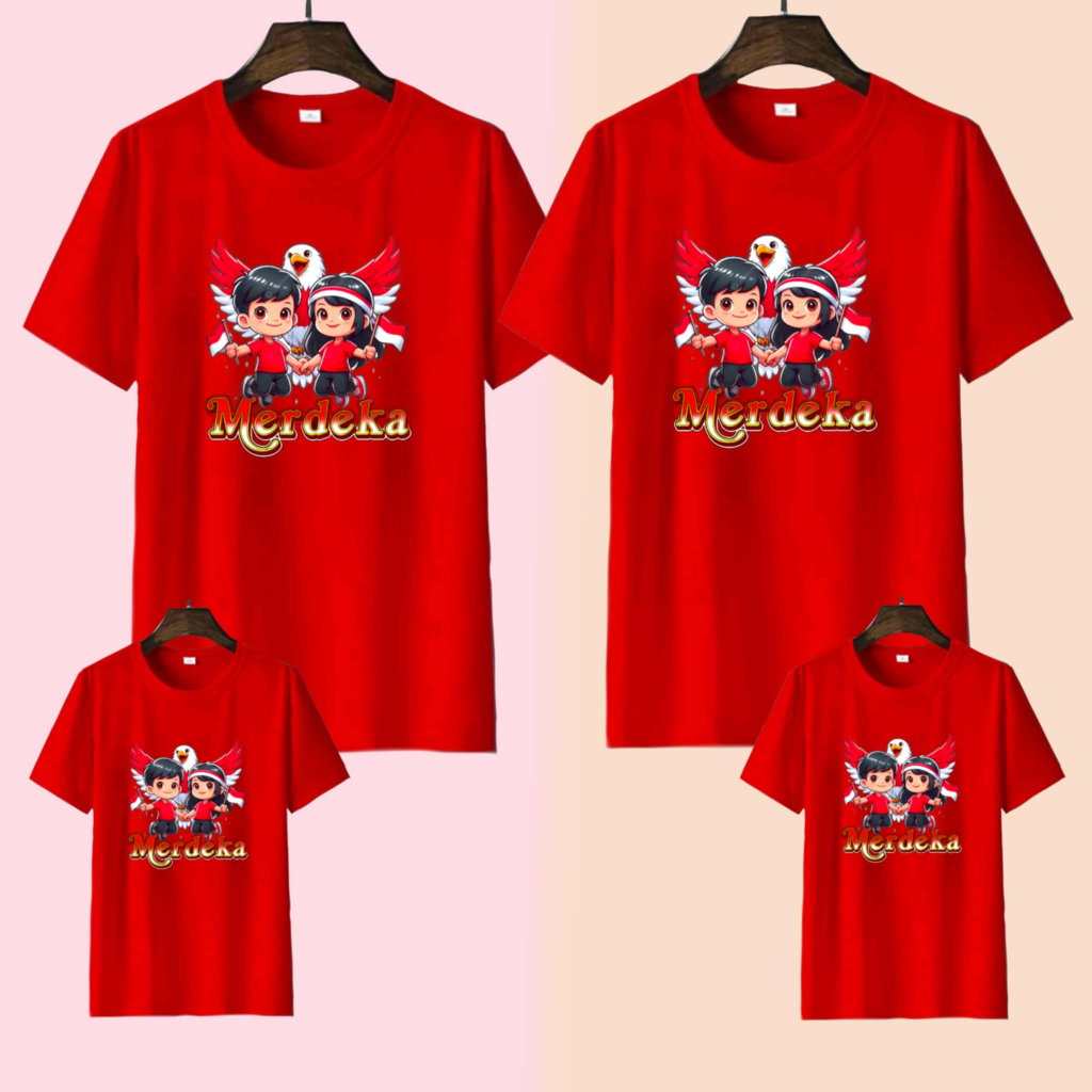 ราคาหน่วยเสื้อผ้าครอบครัวคู่รัก (1 ชิ้น) รุ่นที่ 17 สิงหาคม CPF FAMILY MERDEKA เสื้อยืด Unisex สําหร