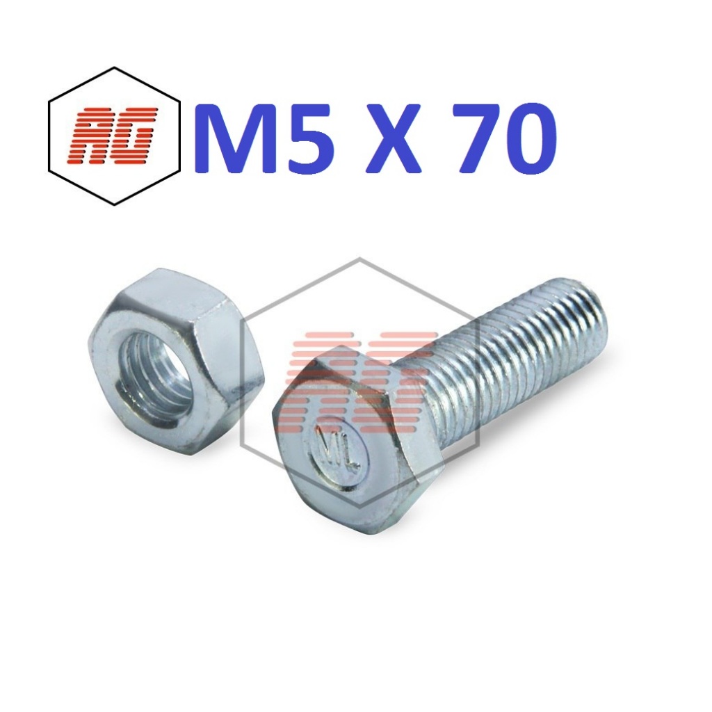 สายฟ้าขาว HEX NUT M5 X 70